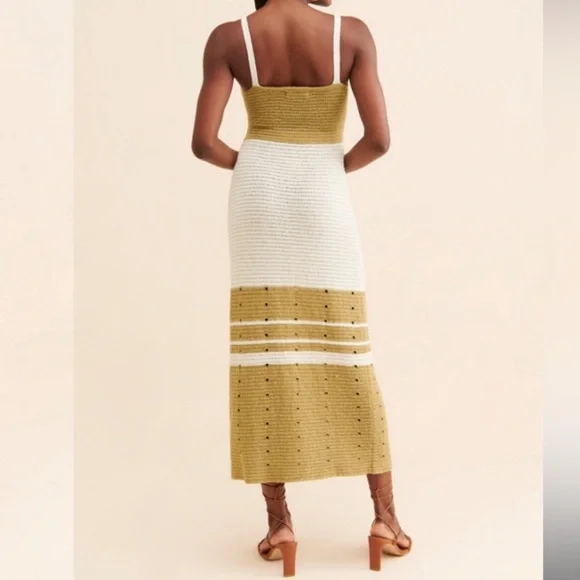 OHSEVENDAYS Jemima Dress in Green and Cream size Medium - Picture 2 of 9